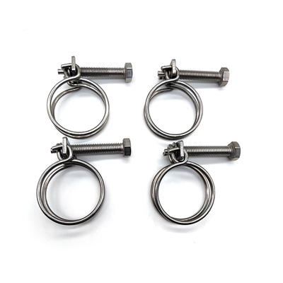 Stainless steel double wire clamp spring clip